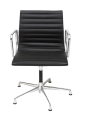 Fotel konferencyjny CH1081T czarna skóra chrom 2