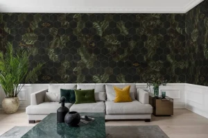 Fototapeta Hexagon Leaves Rebel Walls R17181