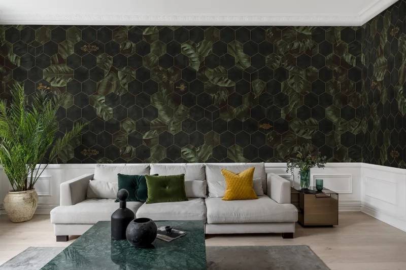 hexagon leaves rebel walls