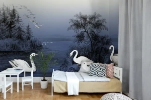 Fototapeta Swan Lake Nightfall Rebel Walls R16222