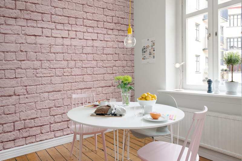 Tapeta Soft Bricks Pink Rebel Walls (3)