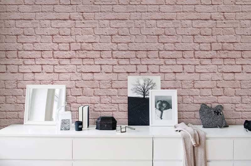 Tapeta Soft Bricks Pink Rebel Walls (4)