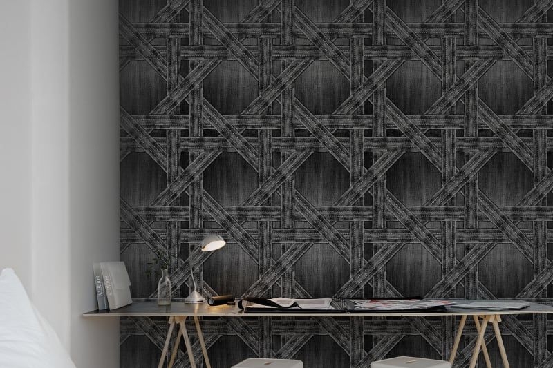 Fototapeta Denim Trellis Black Rebel Walls (2)