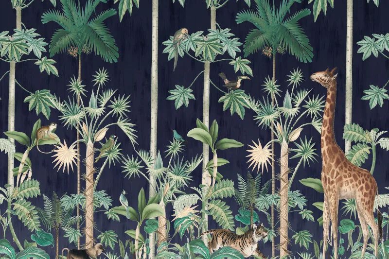 Fototapeta Giraffe's Stroll Nightfall Rebel Walls (1)