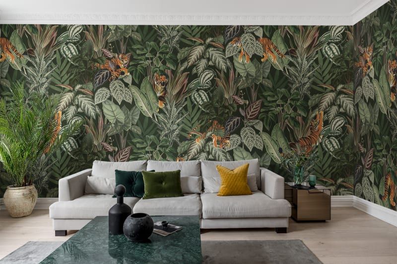 Fototapeta Mischievous Tigers Lush Rebel Walls (5)