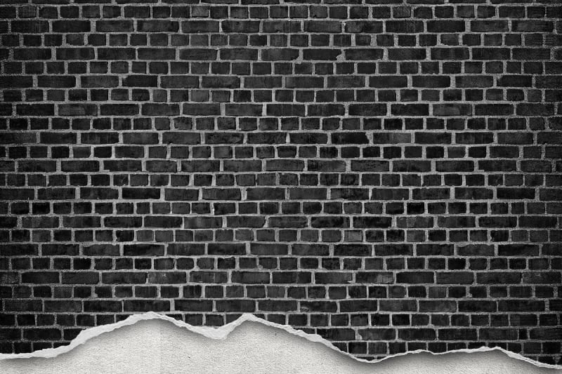 Fototapeta Well-Worn Brick Wall black Rebel Walls (2)
