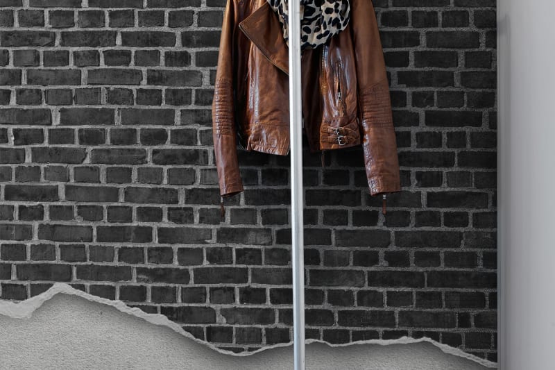 Fototapeta Well-Worn Brick Wall black Rebel Walls (3)
