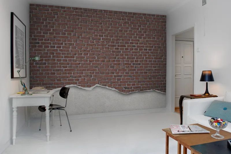 Fototapeta Well-Worn Brick Wall Red Rebel Walls (1)