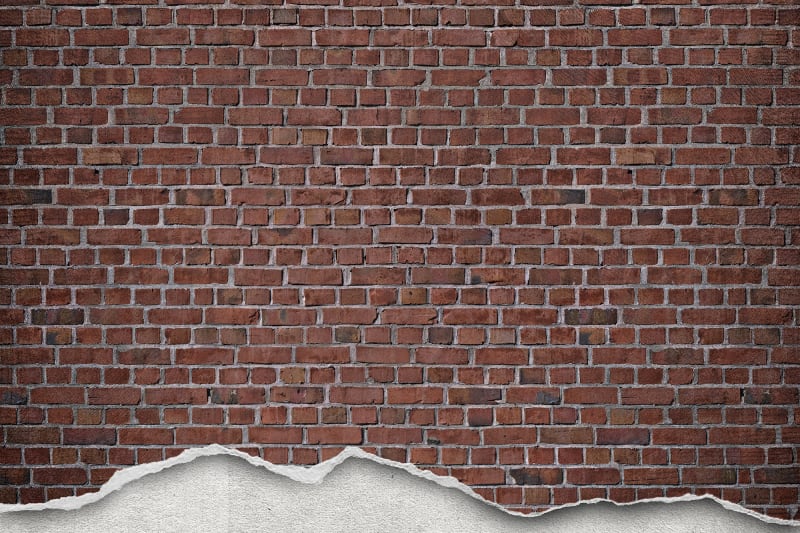 Fototapeta Well-Worn Brick Wall Red Rebel Walls (2)