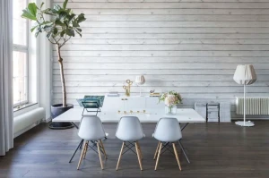 Fototapeta Horizontal Boards white Rebel Walls R12582