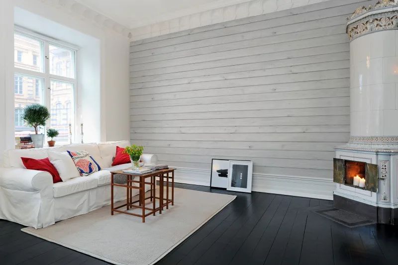 Fototapeta Horizontal Boards white Rebel Walls (4)