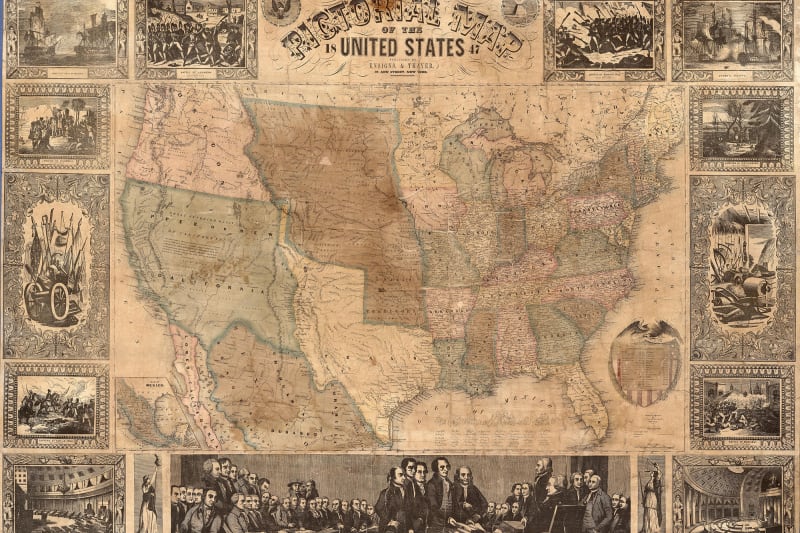 Fototapeta Pictorial Map of the U.S. Rebel Walls (2)