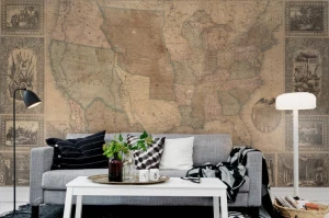 Fototapeta Pictorial Map of the U.S. Rebel Walls R11431