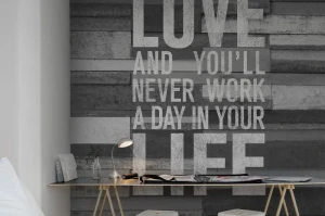 Fototapeta Quotes wood wall Rebel Walls R12403