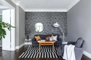 Fototapeta Well-Worn Brick Wall white Rebel Walls R12224