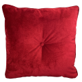 Poduszka dekoracyjna Crown Velvet z lamówką i guzikiem 40x40 cm Czerwień z ekspozycji 5