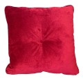 Poduszka dekoracyjna Crown Velvet z lamówką i guzikiem 40x40 cm Czerwień z ekspozycji 6