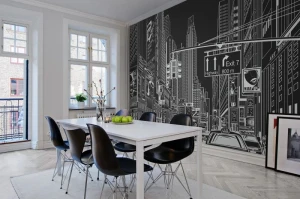 Fototapeta Cartoon City black Rebel Walls R10622