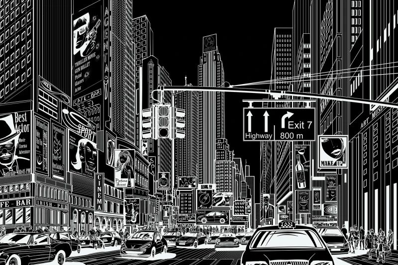 Fototapeta Cartoon City black Rebel Walls (1)