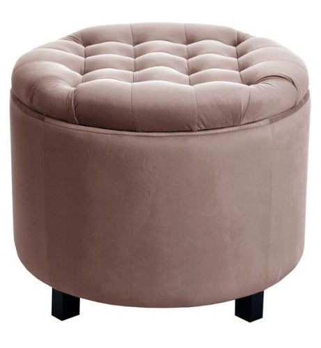 Pufa okrągła pikowana ze schowkiem Solano 52cm