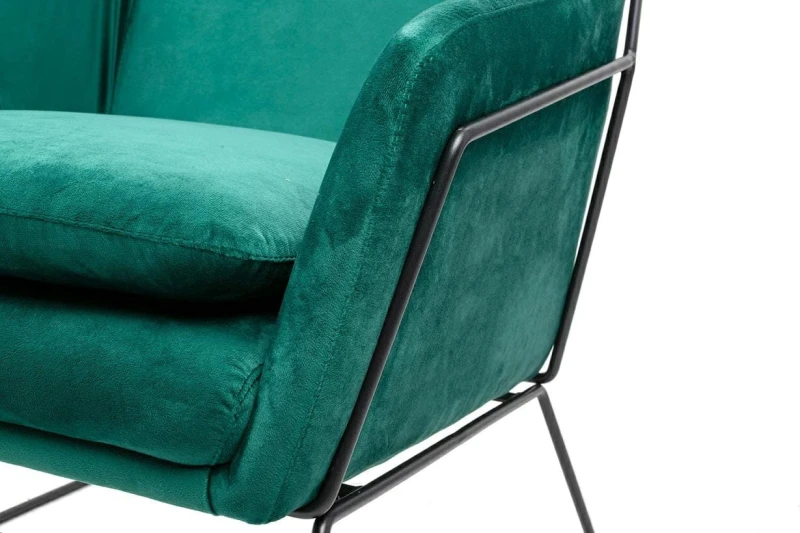 Fotel EMMA VELVET ciemny zielony welur - podstawa czarna 6