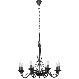 Żyrandol Róża 8 Black czarny
