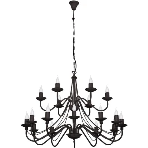 Żyrandol Róża 18 Black czarny