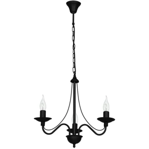 Żyrandol Róża 3 Black czarny