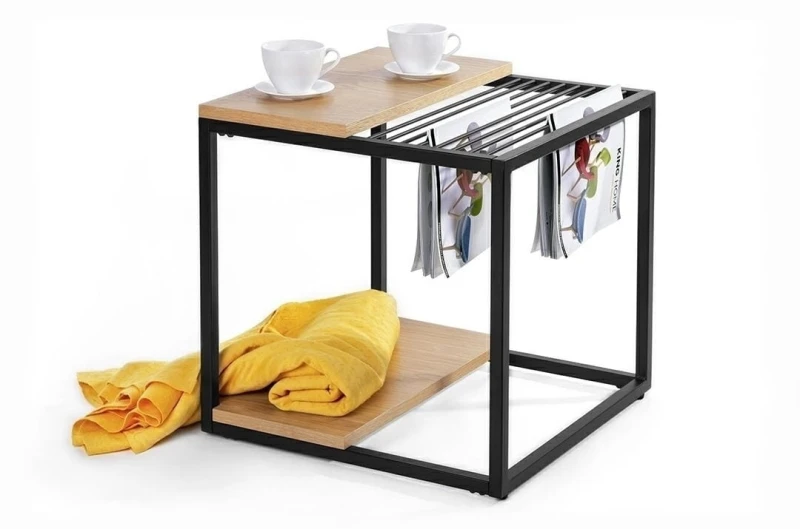 Stolik GALLER dąb - gazetnik, MDF, metal 8