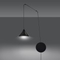 Lampa sufitowa wisząca ABRAMO 1 BLACK regulowana czarna 2