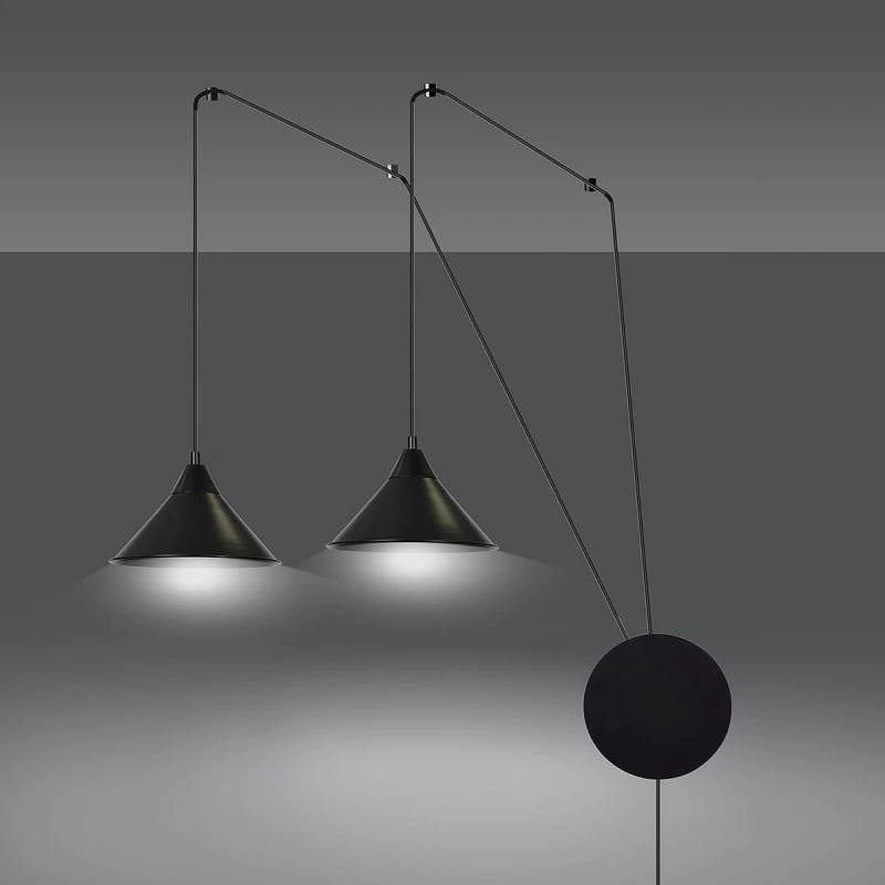 ABRAMO 2 BLACK 160/2 lampa sufitowa wisząca regulowana najnowszy design czarna loft 1