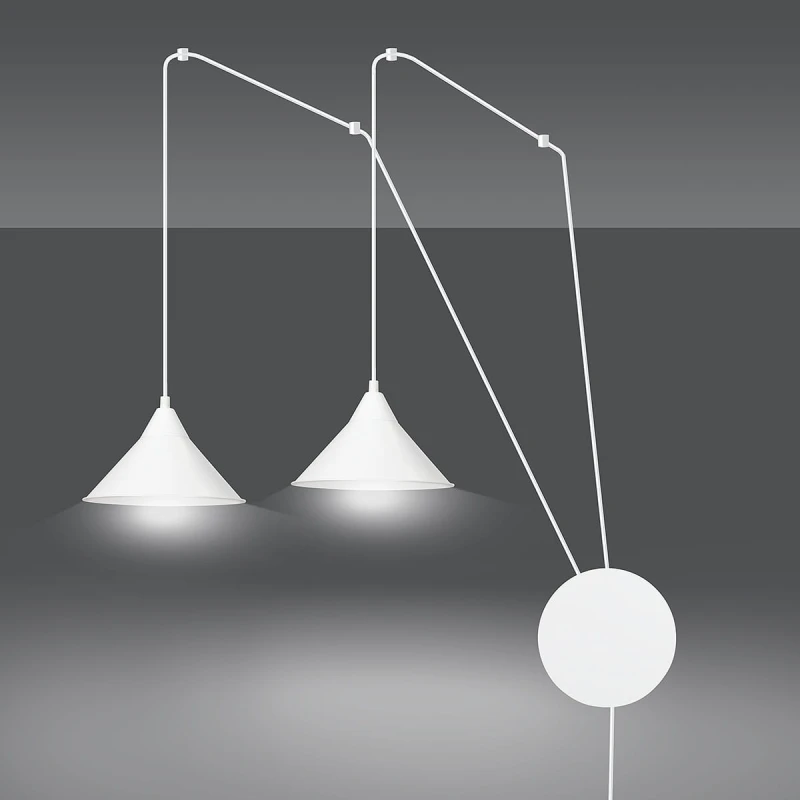 ABRAMO 2 WHITE 159/2 lampa sufitowa wisząca regulowana najnowszy design biała loft 1