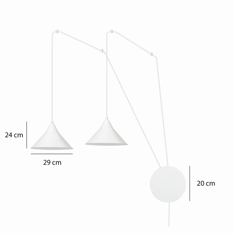 ABRAMO 2 WHITE 159/2 lampa sufitowa wisząca regulowana najnowszy design biała loft 6