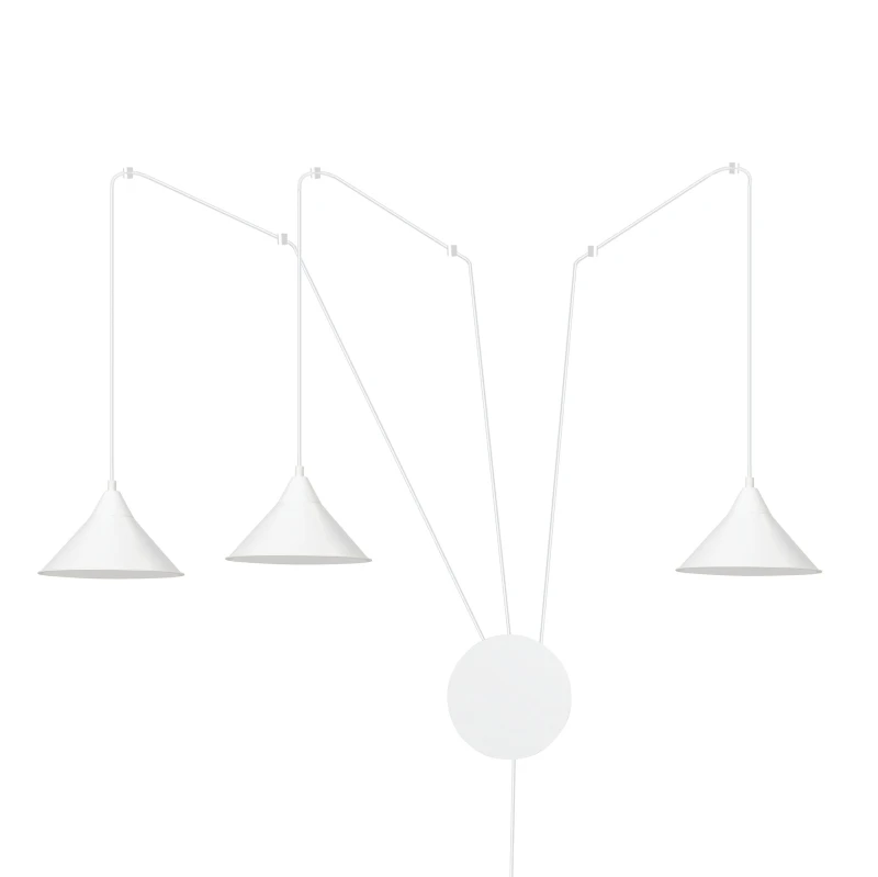ABRAMO 3 WHITE 159/3 lampa sufitowa wisząca regulowana najnowszy design biała loft