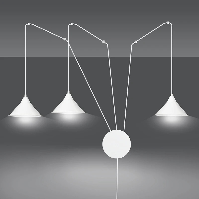 ABRAMO 3 WHITE 159/3 lampa sufitowa wisząca regulowana najnowszy design biała loft 1