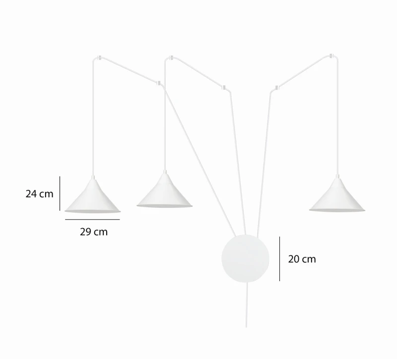 ABRAMO 3 WHITE 159/3 lampa sufitowa wisząca regulowana najnowszy design biała loft 6