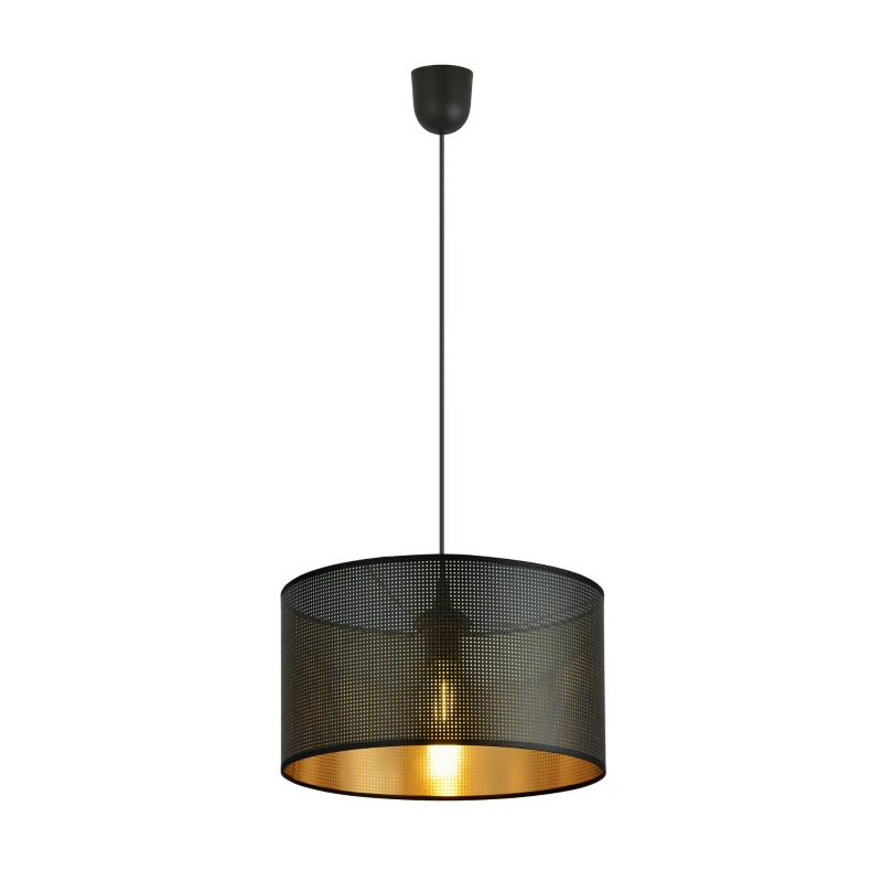 ASTON 1 BLACK/GOLD 1148/1 lampa wisząca regulowana abażur dużo światła