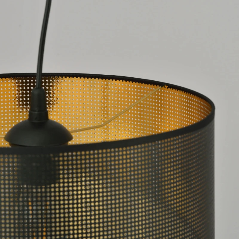 ASTON 1 BLACK/GOLD 1148/1 lampa wisząca regulowana abażur dużo światła 3