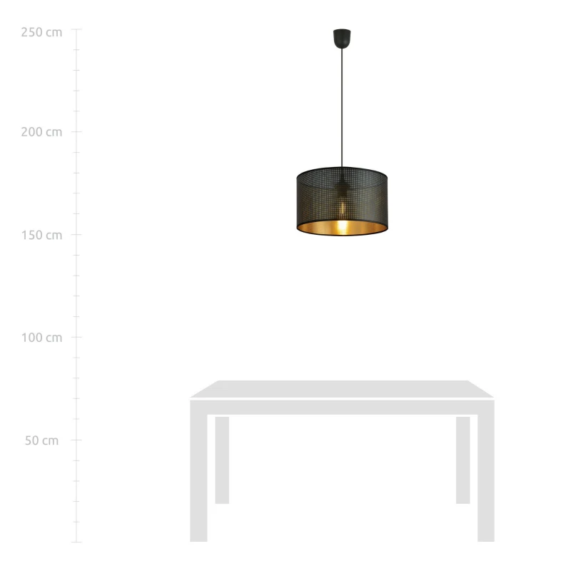 ASTON 1 BLACK/GOLD 1148/1 lampa wisząca regulowana abażur dużo światła 5