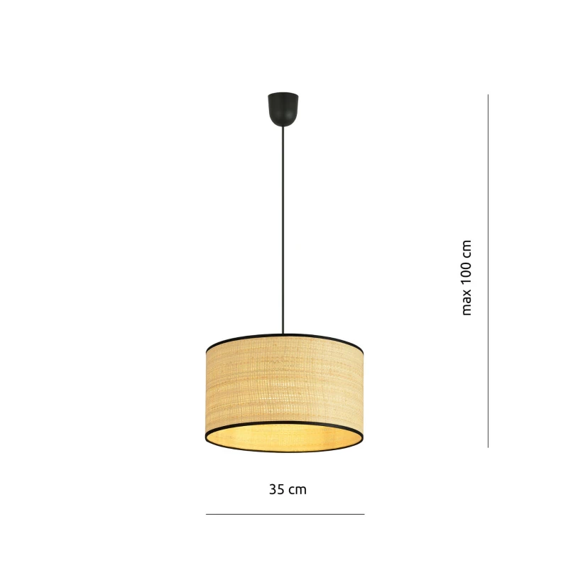 ASTON 1 RATTAN 1149/1 lampa wisząca regulowana abażur dużo światła 4