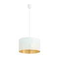 Lampa wisząca z abażurem ASTON 1 WHITE/GOLD 1147/1 biała  2