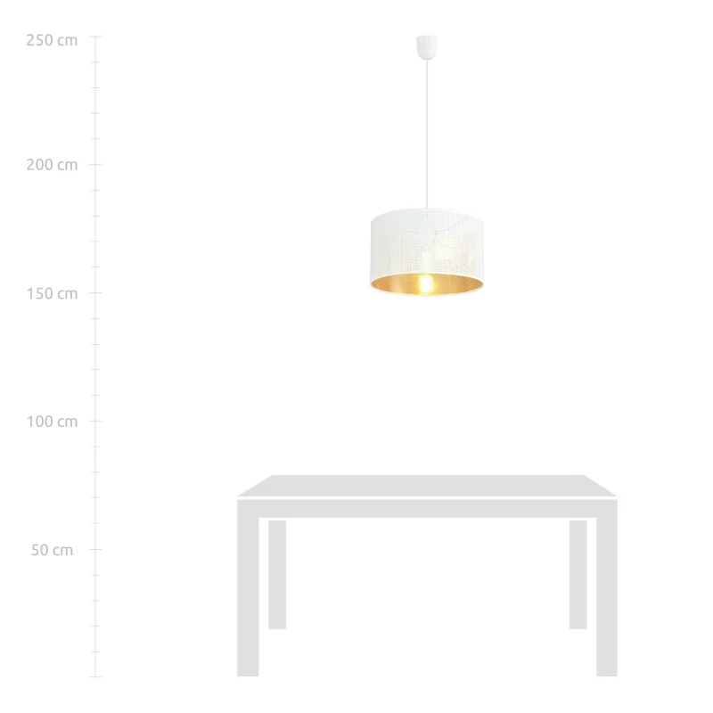 ASTON 1 WHITE/GOLD 1147/1 lampa wisząca regulowana abażur dużo światła 5