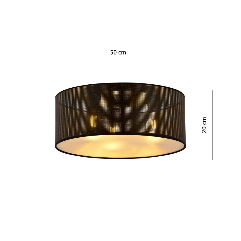 ASTON 3 BLACK/GOLD 1148/3 lampa sufitowa plafon abażur dużo światła 5