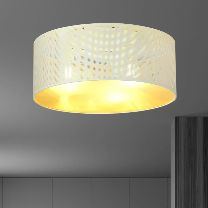 ASTON 3 WHITE/GOLD 1147/3 lampa sufitowa plafon abażur dużo światła 2