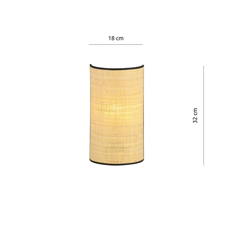 ASTON K1 RATTAN 1149/K1 kinkiet ścienny abażur dużo światła 3