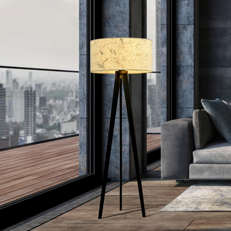 ASTON LP1 CORK 1150/LP1 lampa podłogowa drewniana duży oryginalny abażur 2