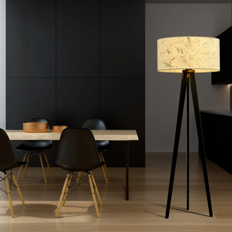 ASTON LP1 CORK 1150/LP1 lampa podłogowa drewniana duży oryginalny abażur 3
