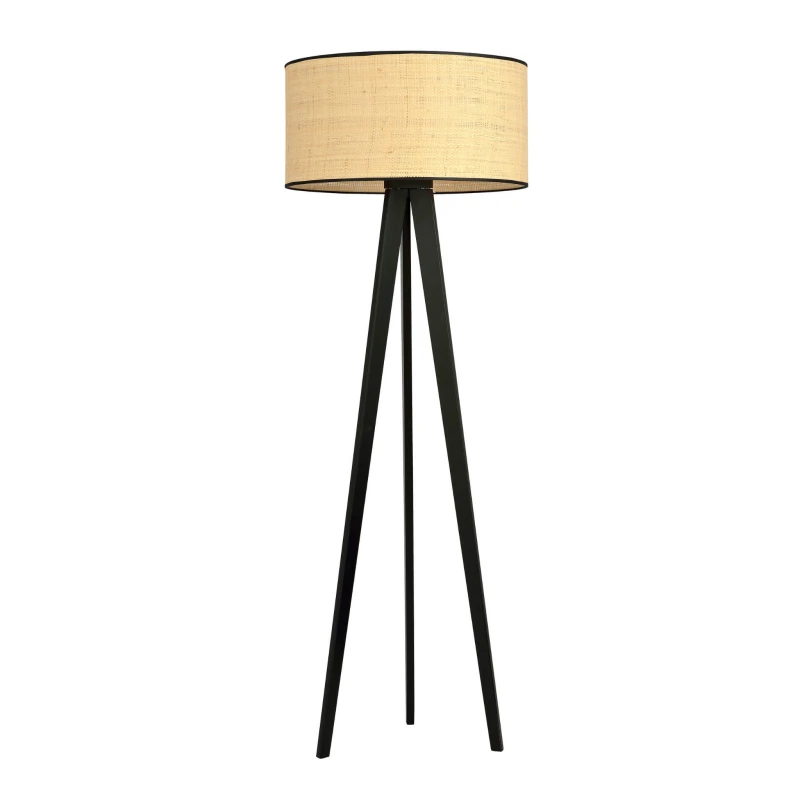 ASTON LP1 RATTAN 1149/LP1 lampa podłogowa drewniana duży oryginalny abażur 1