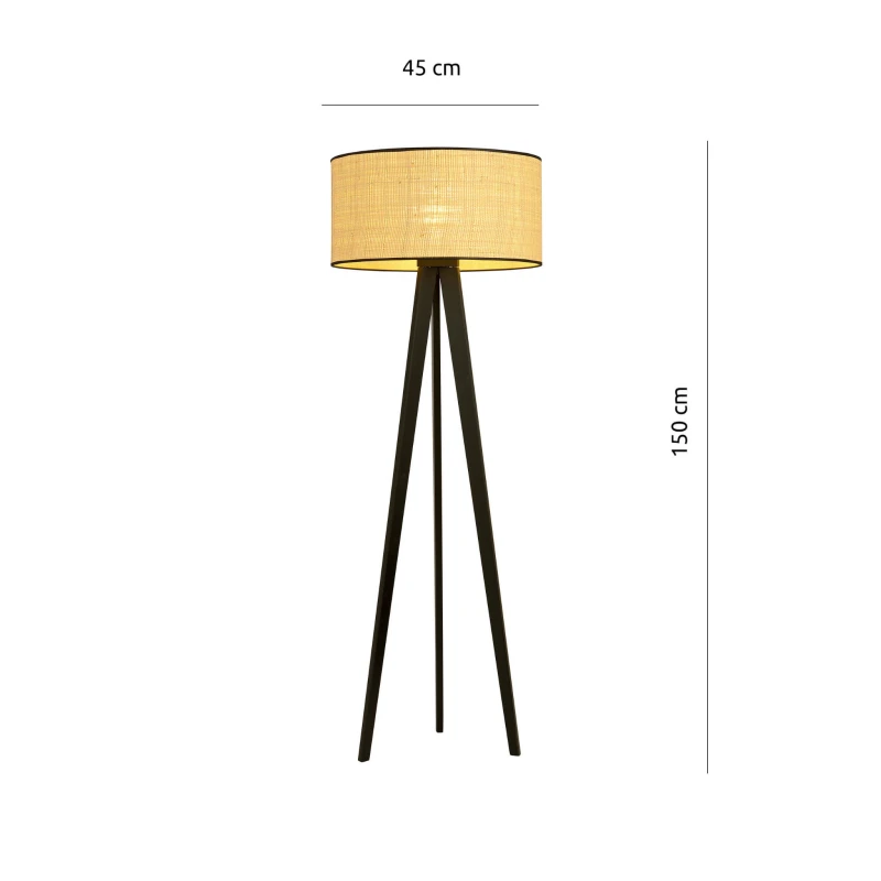 ASTON LP1 RATTAN 1149/LP1 lampa podłogowa drewniana duży oryginalny abażur 6