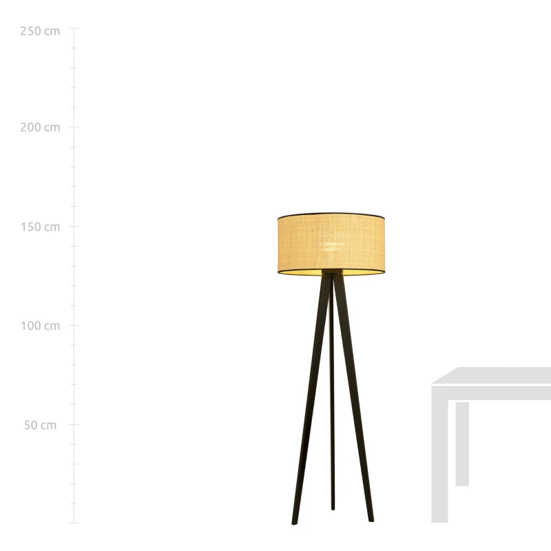 ASTON LP1 RATTAN 1149/LP1 lampa podłogowa drewniana duży oryginalny abażur 7
